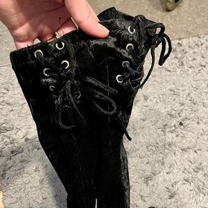 Thigh High Velvet Boots